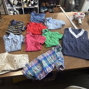 10 Pieces Ralph Lauren Polo Boys Short Sleeve Shirts Bundle Size 3-5T